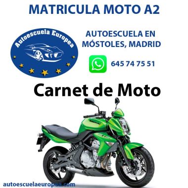 Matricula Carnet Moto A2 en Móstoles